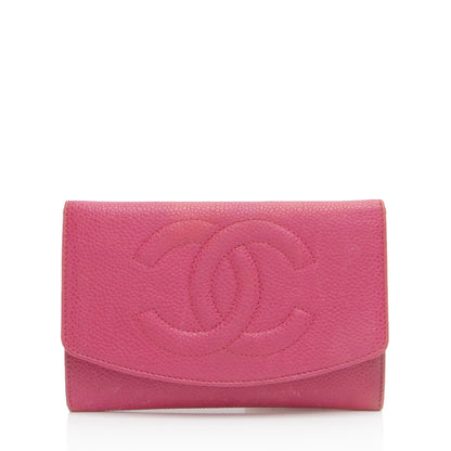 Chanel Vintage Caviar Leather Timeless CC Small Clutch