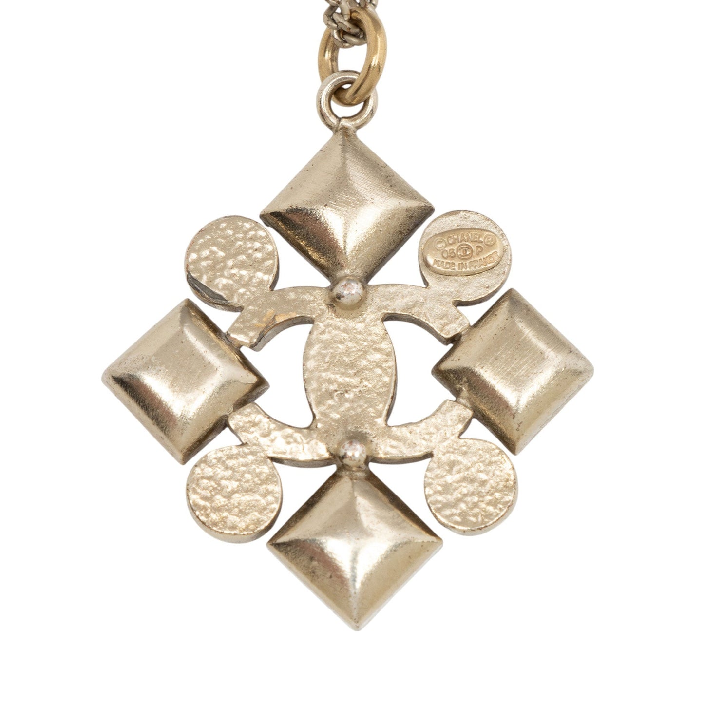 Chanel Vintage Crystal CC Geometric Necklace
