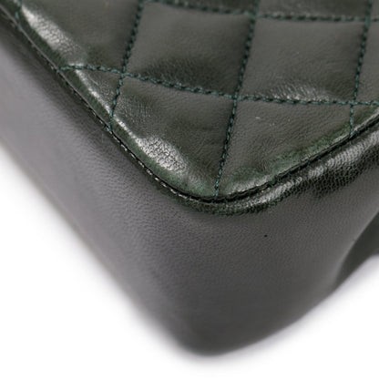Chanel Vintage Green Quilted Lambskin Classic Mini Rectangular Flap Bag
