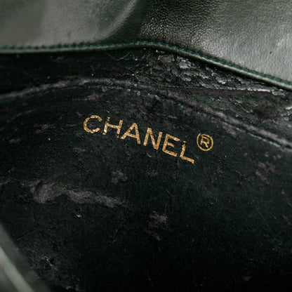 Chanel Vintage Green Quilted Lambskin Classic Mini Rectangular Flap Bag