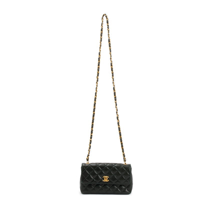 Chanel Vintage Green Quilted Lambskin Classic Mini Rectangular Flap Bag