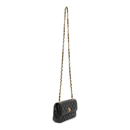 Chanel Vintage Green Quilted Lambskin Classic Mini Rectangular Flap Bag