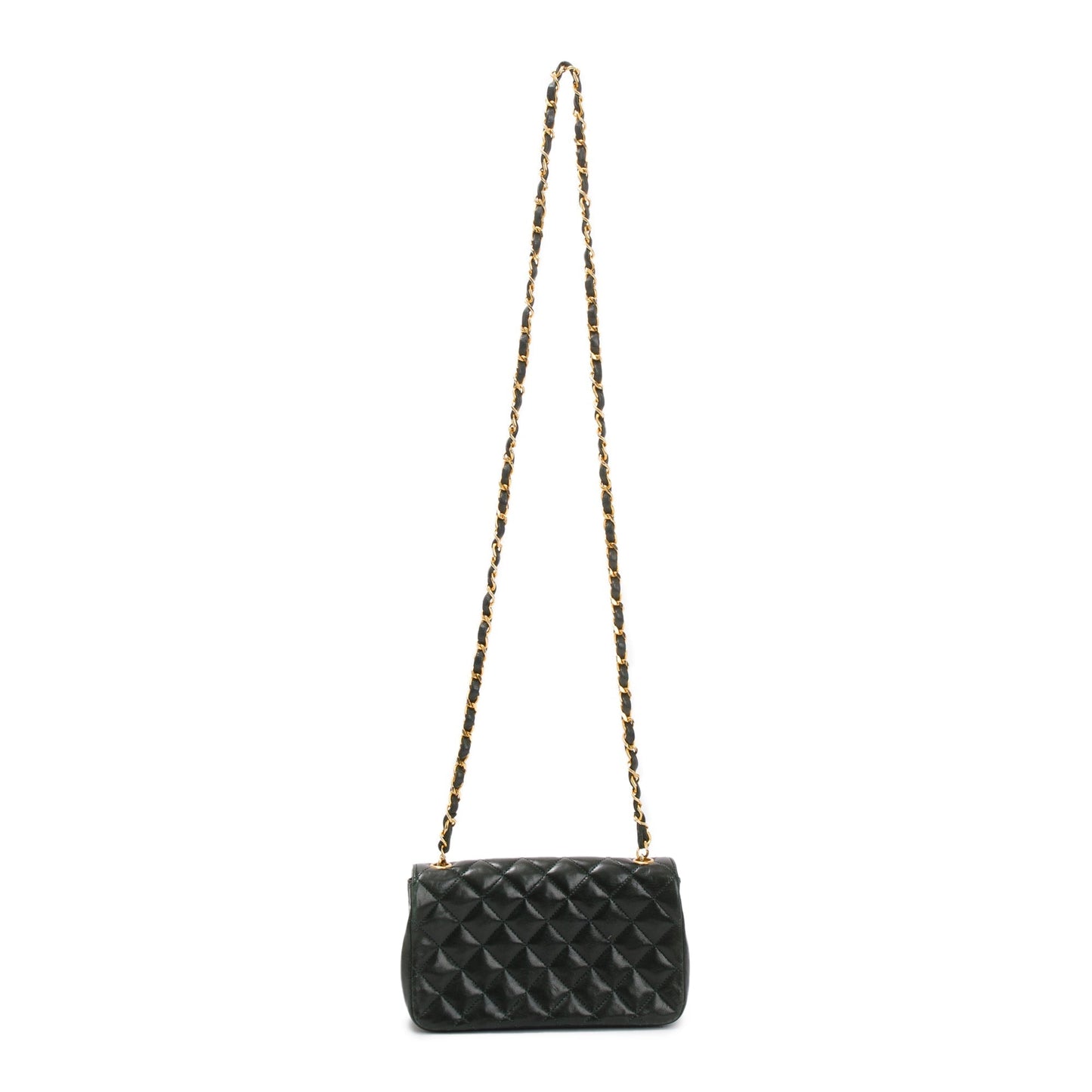 Chanel Vintage Green Quilted Lambskin Classic Mini Rectangular Flap Bag