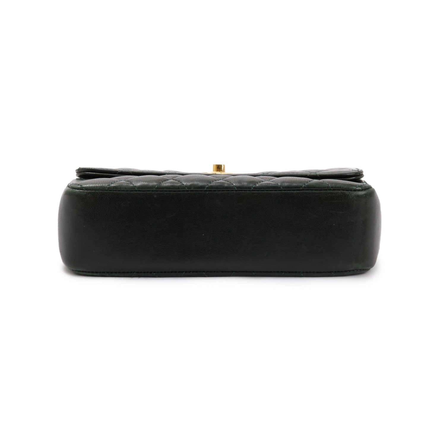 Chanel Vintage Green Quilted Lambskin Classic Mini Rectangular Flap Bag