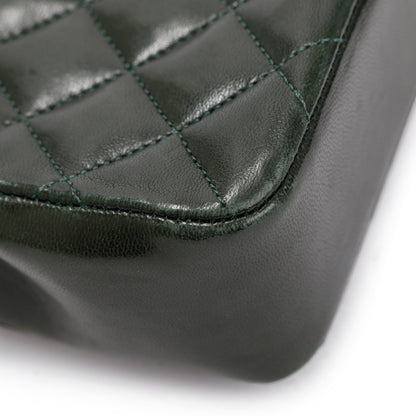 Chanel Vintage Green Quilted Lambskin Classic Mini Rectangular Flap Bag