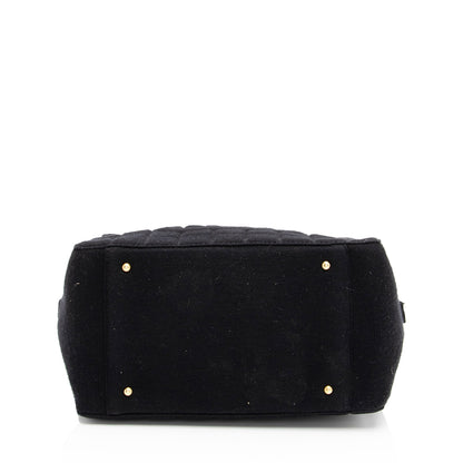 Chanel Vintage Jersey Chocolate Bar CC Shopping Tote (SHF-dQ6X2S)