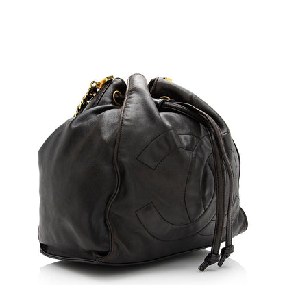 Chanel Vintage Lambskin Timeless CC Drawstring Bucket Bag (SHF-21271)
