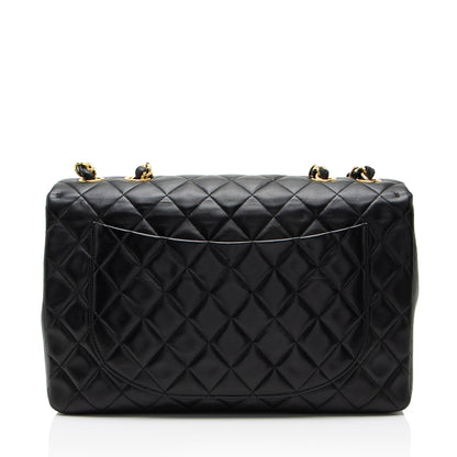 Chanel Vintage Lambskin XL Maxi Single Flap Shoulder Bag