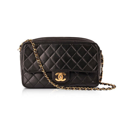 Chanel Vintage Large CC Flap Lambskin Leather Camera Bag