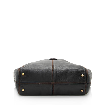 Chanel Vintage Leather Wood Chain Tote (SHF-bz2XaF)