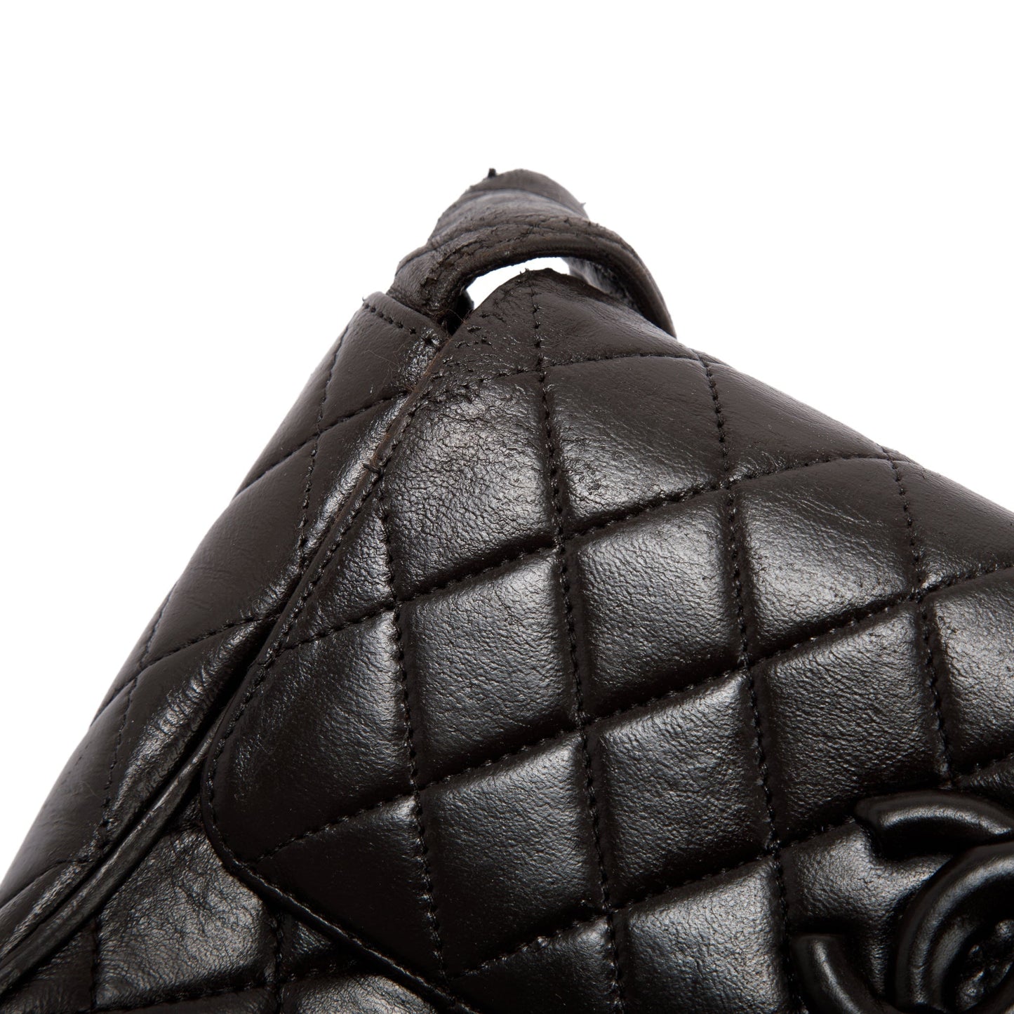Chanel Vintage Medium Quilted Lambskin Covered CC Flap Bag