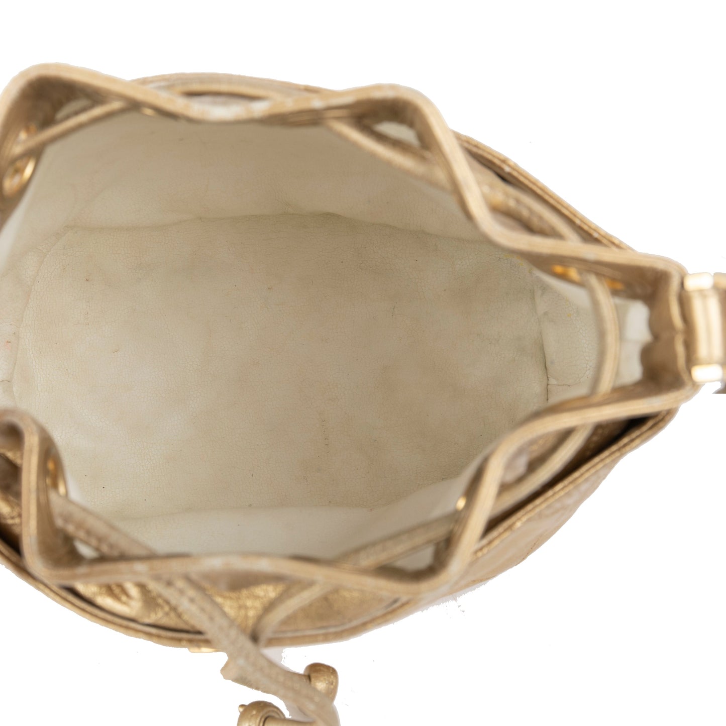 Chanel Vintage Metallic Gold Mini Bucket Bag