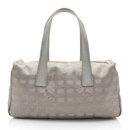 Chanel Vintage Metallic Nylon Travel Ligne Satchel (SHF-CKL5mr)
