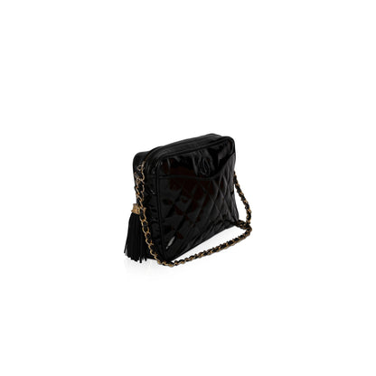 Chanel Vintage Patent Leather Tassel Camera Bag