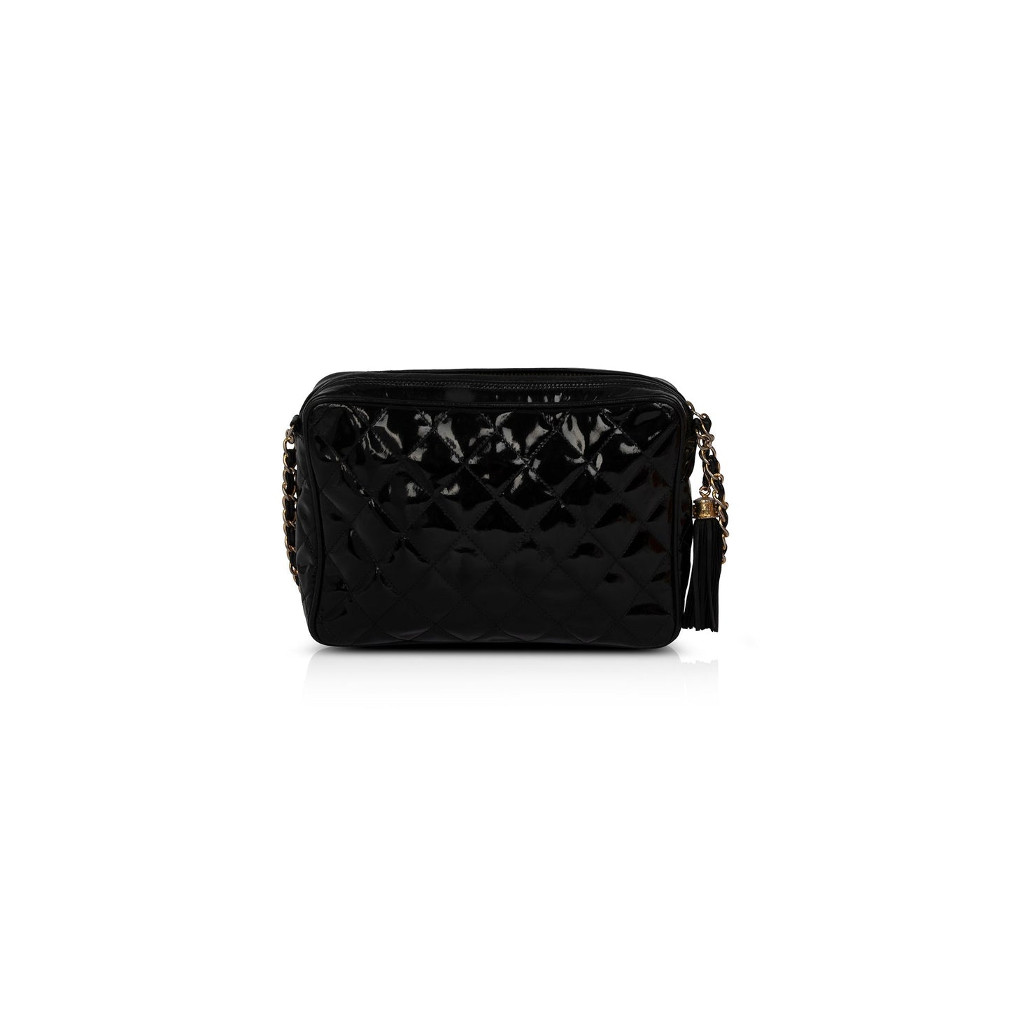 Chanel Vintage Patent Leather Tassel Camera Bag