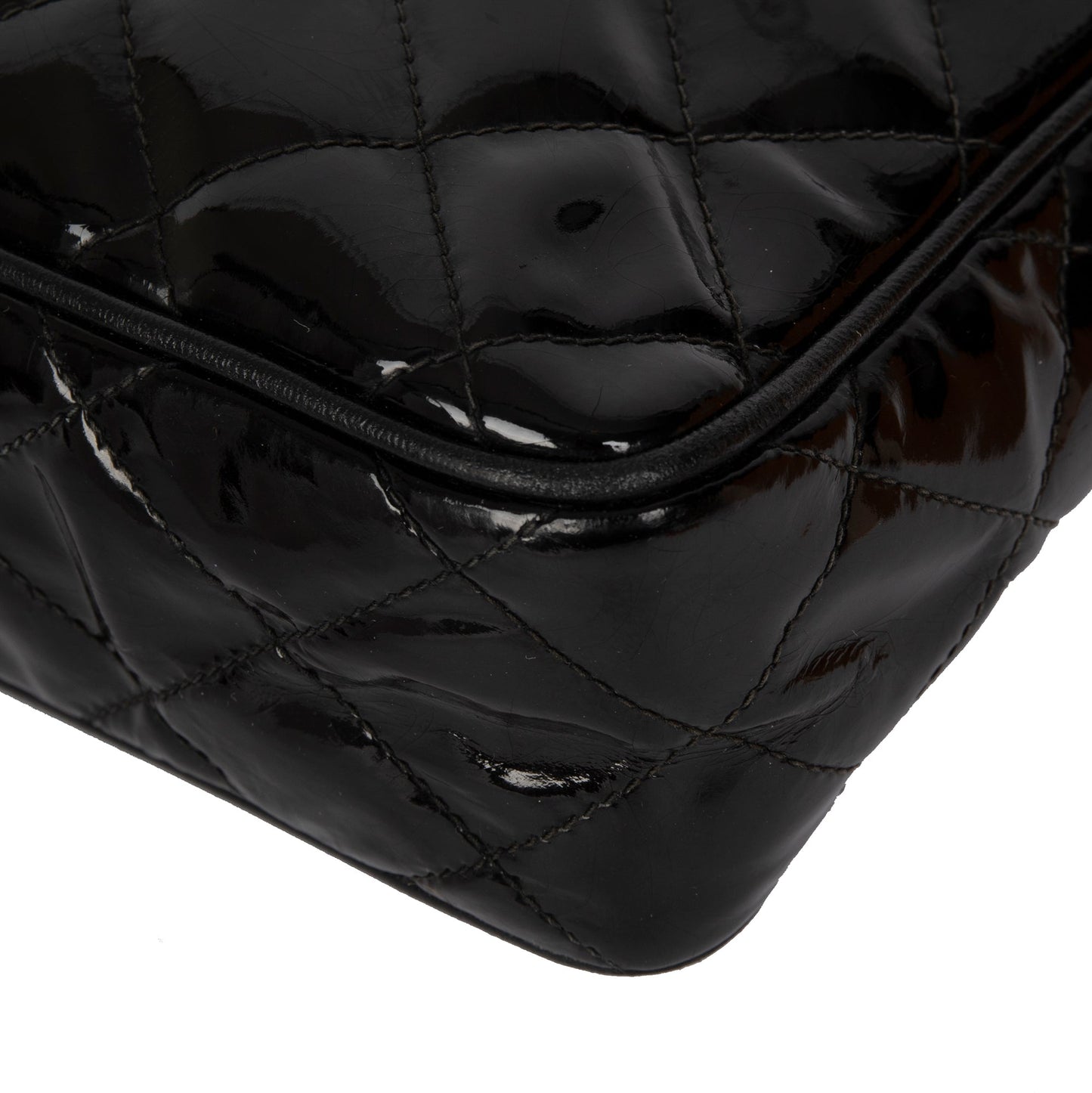 Chanel Vintage Patent Leather Tassel Camera Bag