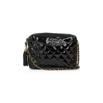 Chanel Vintage Patent Leather Tassel Camera Bag