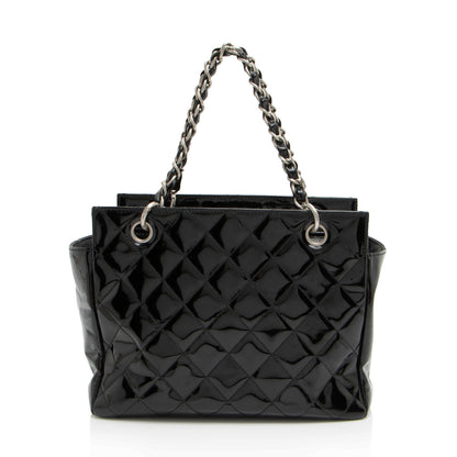 Chanel Vintage Patent Leather Timeless CC Petite Tote
