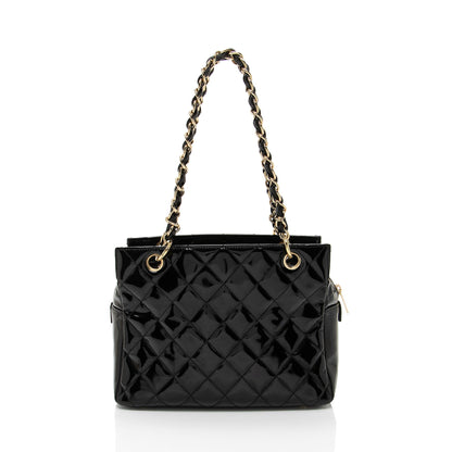 Chanel Vintage Patent Leather Timeless CC Petite Tote