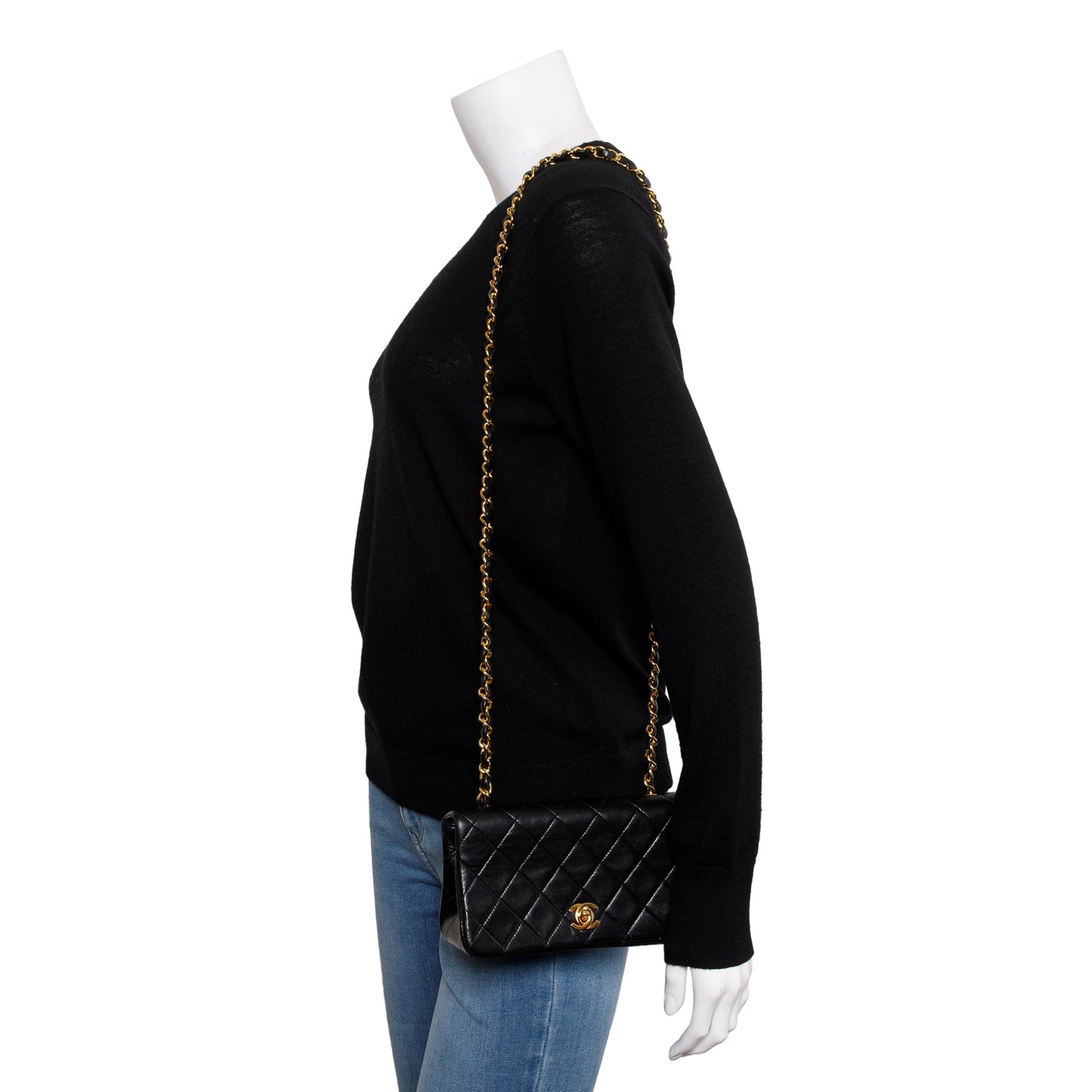 Chanel Vintage Quilted Lambskin Mini Rectangular Full Flap Bag
