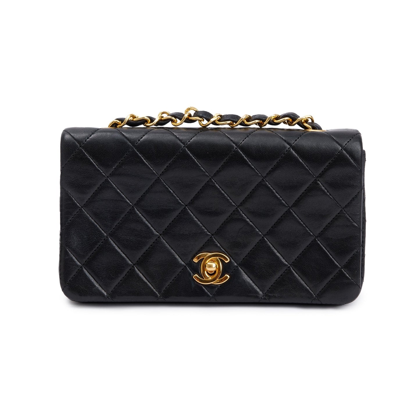 Chanel Vintage Quilted Lambskin Mini Rectangular Full Flap Bag