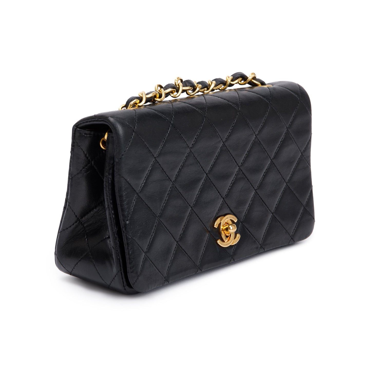 Chanel Vintage Quilted Lambskin Mini Rectangular Full Flap Bag