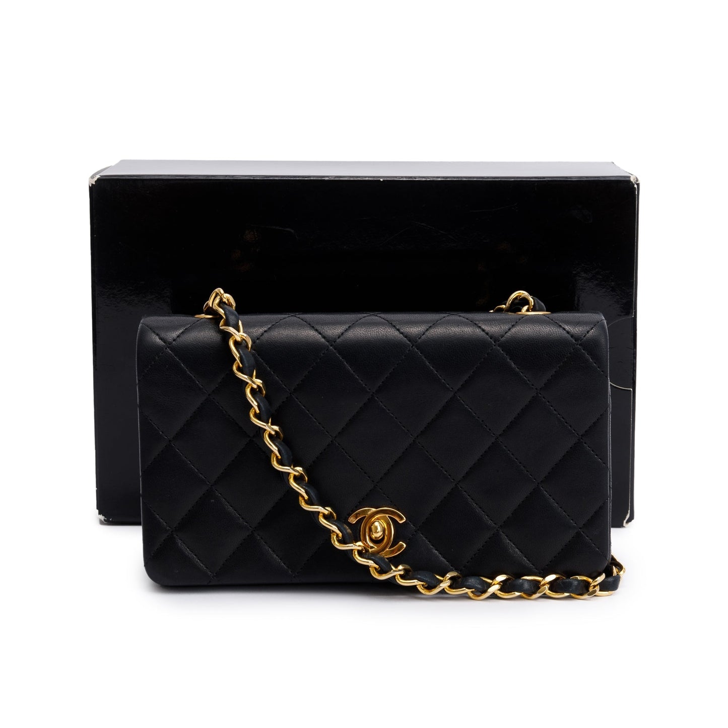 Chanel Vintage Quilted Lambskin Mini Rectangular Full Flap Bag