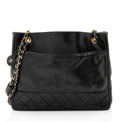 Chanel Vintage Quilted Lambskin Tote (SHF-KLrZGV)