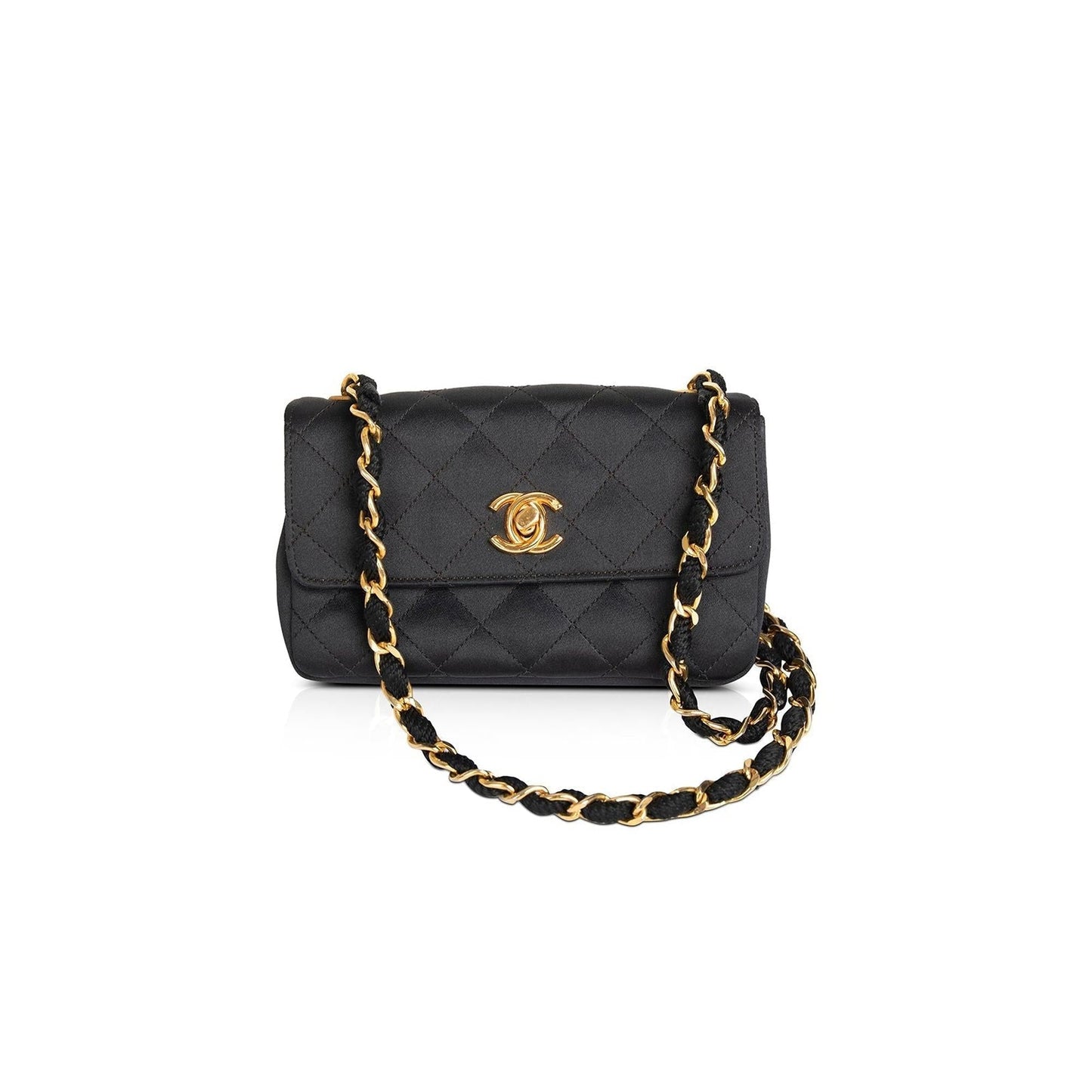 Chanel Vintage Quilted Satin Extra Mini Flap Bag