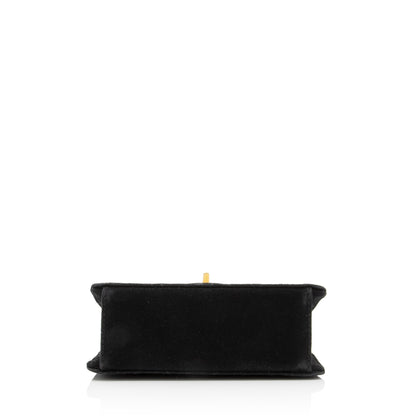 Chanel Vintage Quilted Suede Mademoiselle Bijoux Chain Mini Flap Bag (SHF-23077)