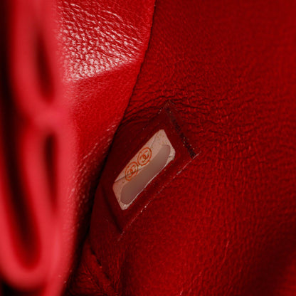 Chanel Vintage Red Quilted Lambskin Leather Classic Medium Double Flap Bag