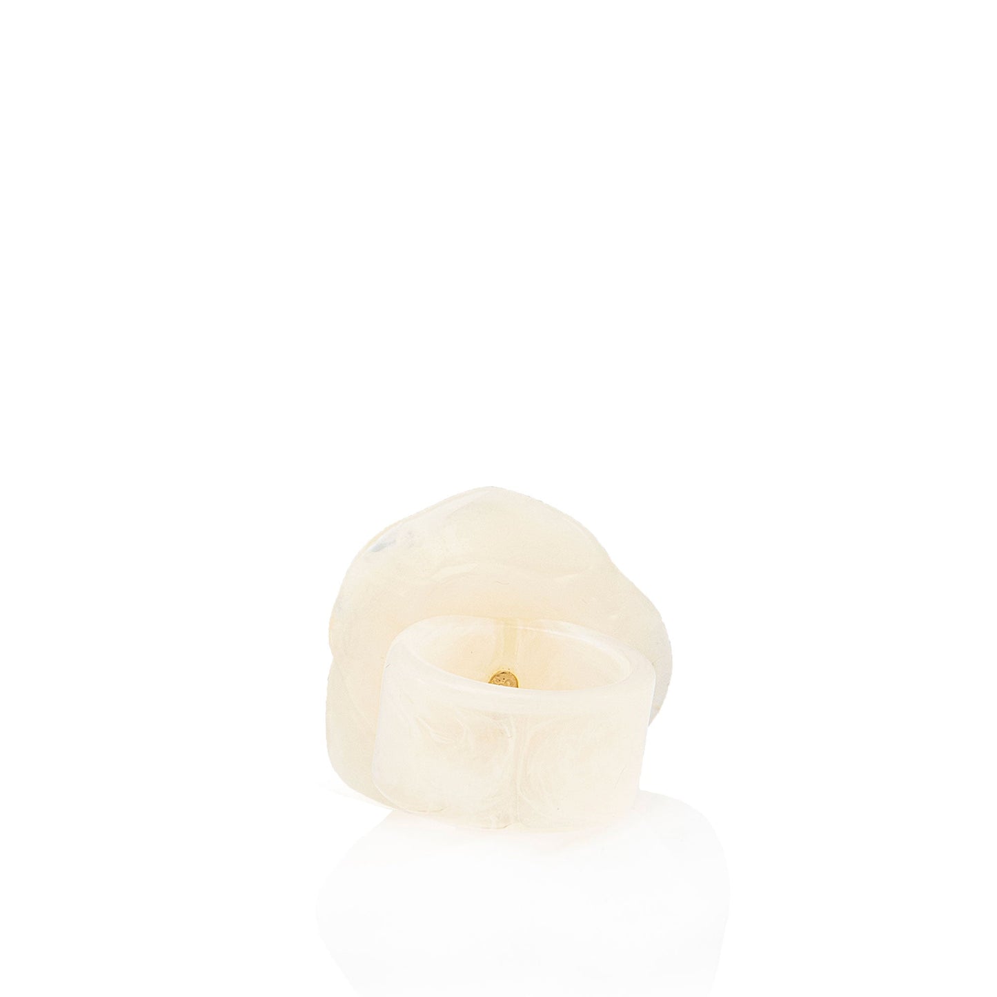 Chanel Vintage Resin Camellia Ring - Size 6