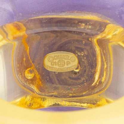 Chanel Vintage Resin Gold Tone Camellia Ring - Size 7