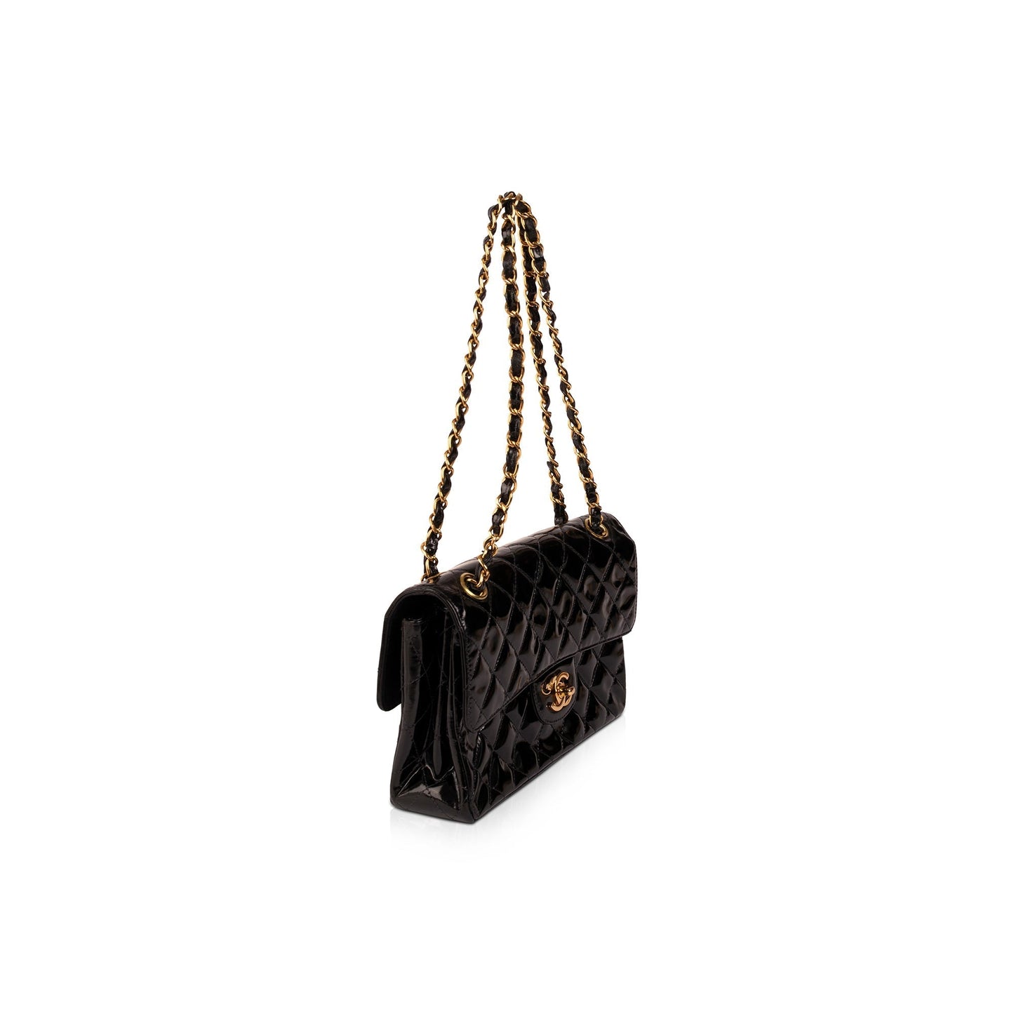 Chanel Vintage Small Patent Leather Double Sided Flap Bag