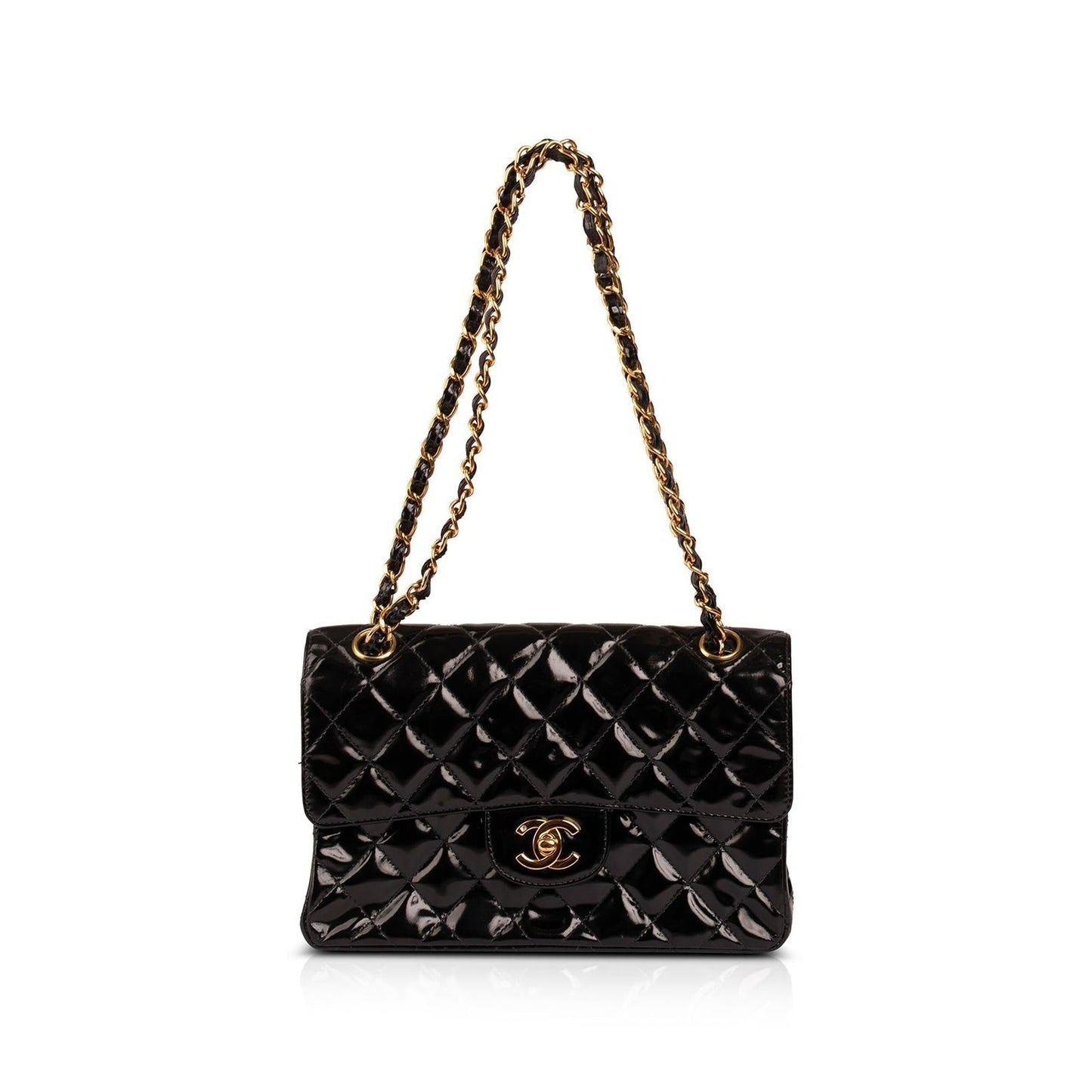 Chanel Vintage Small Patent Leather Double Sided Flap Bag