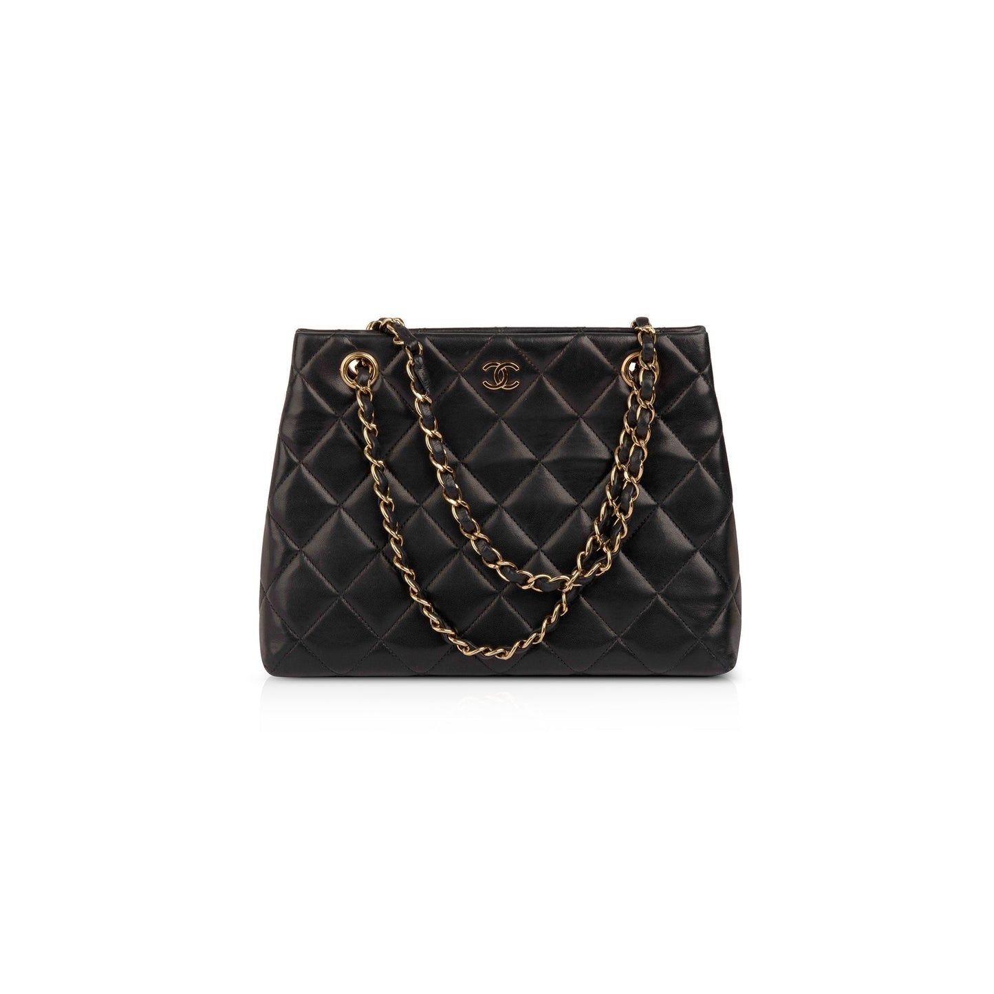 Chanel Vintage Small Quilted Leather CC Shoulder Bag