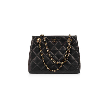 Chanel Vintage Small Quilted Leather CC Shoulder Bag