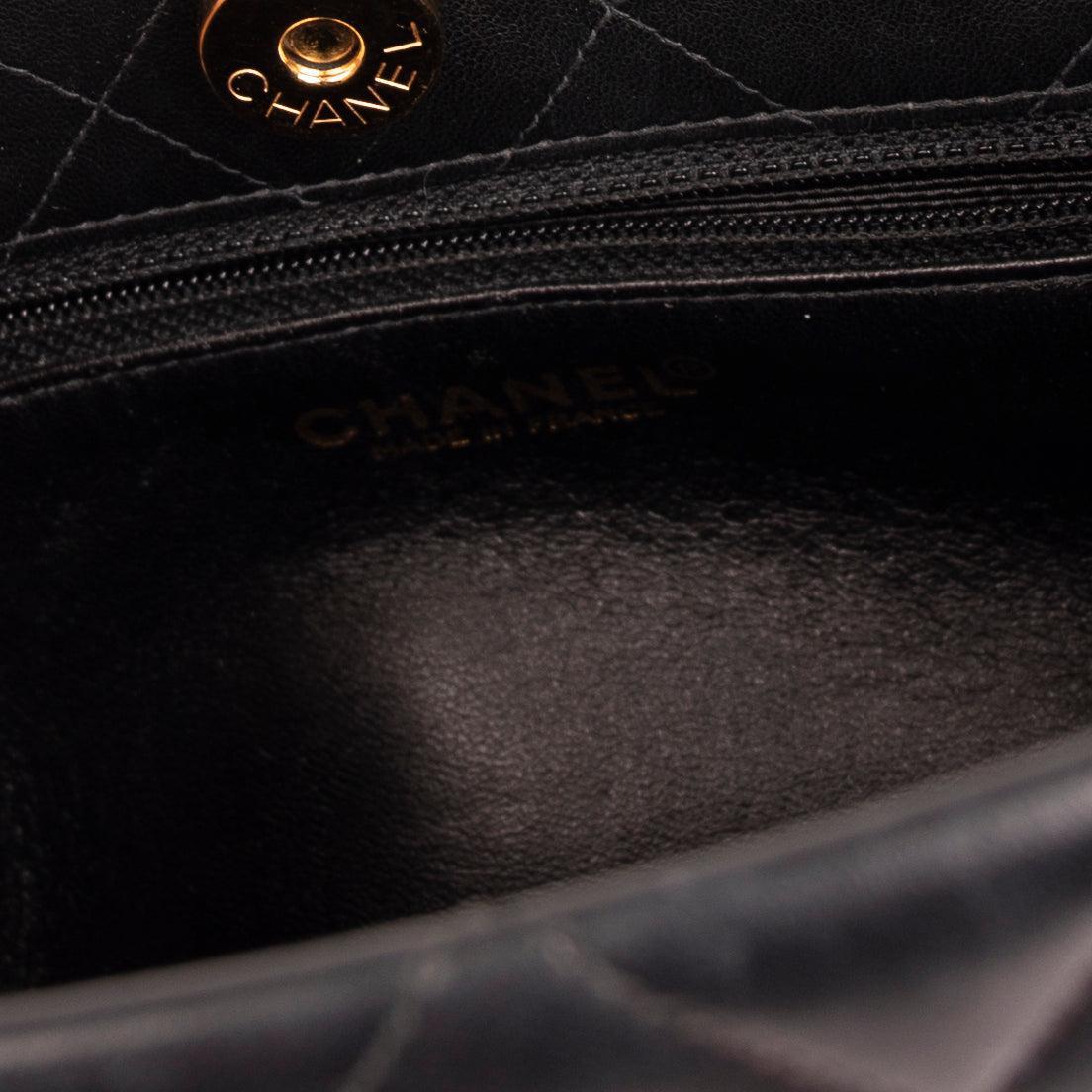 Chanel Vintage Small Quilted Leather CC Shoulder Bag