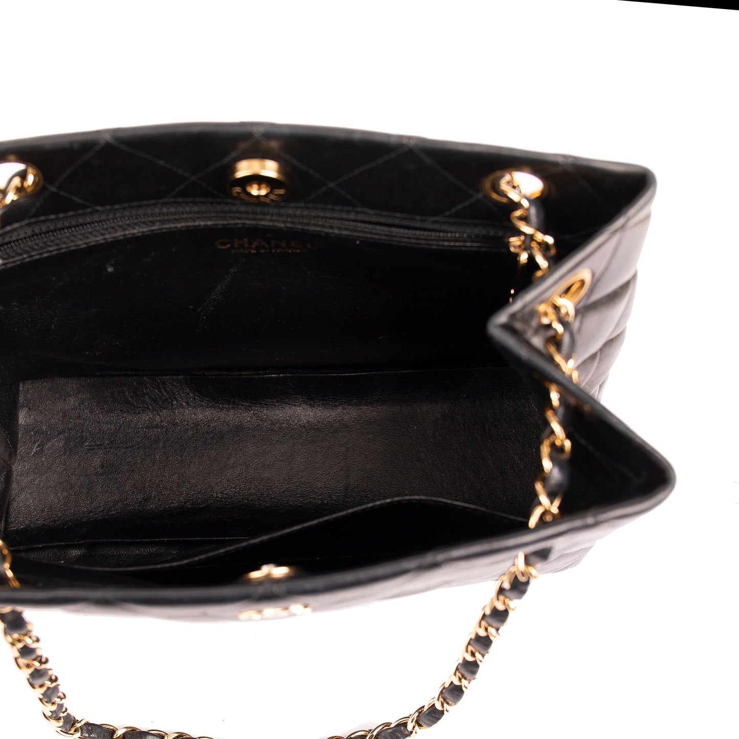 Chanel Vintage Small Quilted Leather CC Shoulder Bag