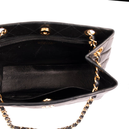Chanel Vintage Small Quilted Leather CC Shoulder Bag