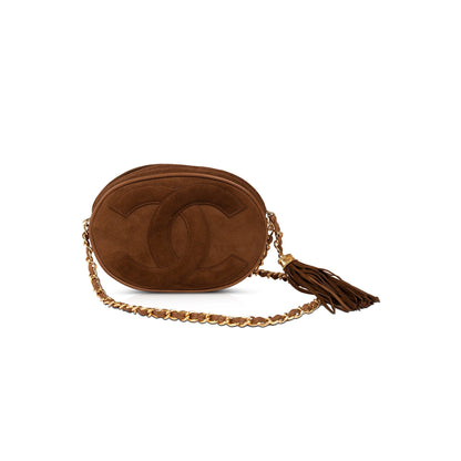 Chanel Vintage Suede CC Tassel Camera Bag