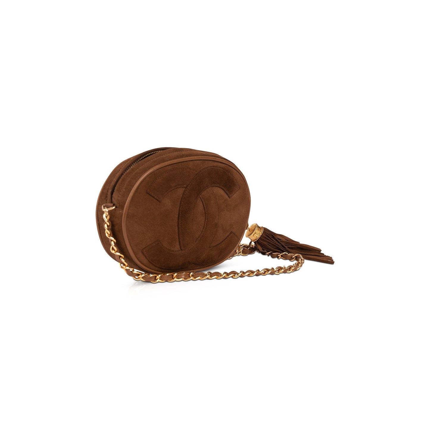 Chanel Vintage Suede CC Tassel Camera Bag