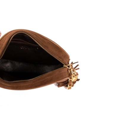 Chanel Vintage Suede CC Tassel Camera Bag