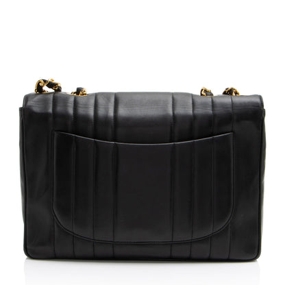 Chanel Vintage Vertical Quilted Lambskin XL Jumbo Single Flap Bag