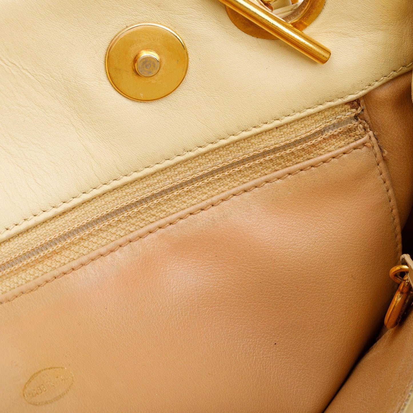 Chanel Vintage Yellow Calfskin Leather Chain Tote