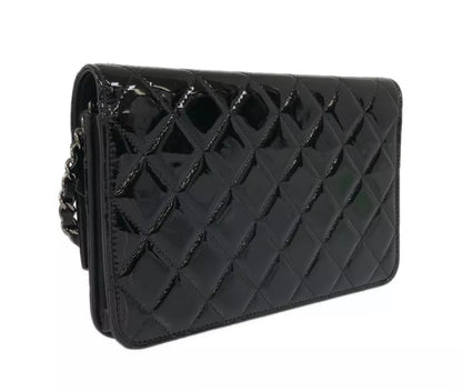 Chanel Quilted Patent Wallet on Chain WOC