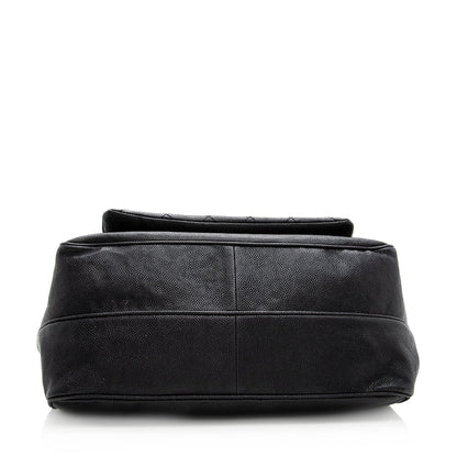 Chanel Washed Caviar Leather Mademoiselle Accordion Flap Bag (SHF-18925)