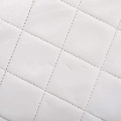 Chanel White Calfskin Leather Medium Diana Flap Bag