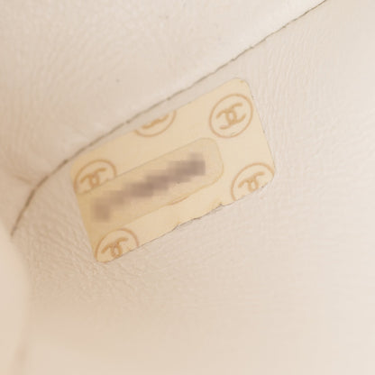 Chanel White Calfskin Leather Medium Diana Flap Bag