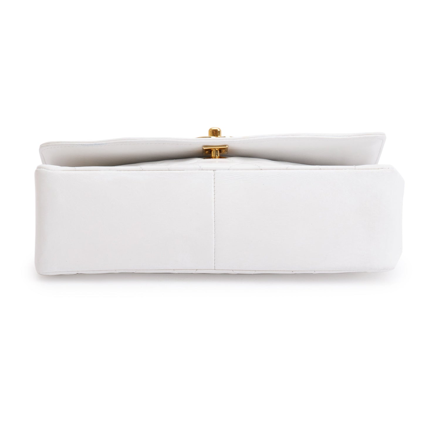 Chanel White Calfskin Leather Medium Diana Flap Bag